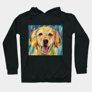 Artistic and Colorful Painting of Golden Retriever Smiling Hoodie